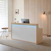 Comptoir de réception, comptoir de réception de salon moderne avec tiroir verrouillable, plateau pour clavier et armoire de rangement, comptoir de magasin