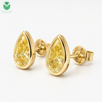 Boucles d'oreilles créoles Betterstar personnalisées en or 14K/18K, serties de pierres fantaisie de couleur naturelle, certifiées IGI, pour femmes