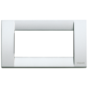 Plaque murale en métal Vimar 15x8,5 cm finition argentée pour interrupteurs - Product Image 1