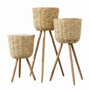 Rotan Plant Stand Plant Rotan Plant Stands Plantenbakken Mand Stand Voor Home Decor