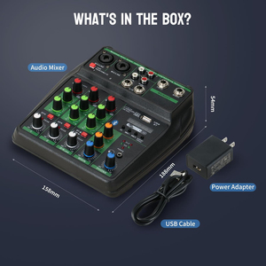 Console di Mixaggio USB Verde Personalizzata OEM a 4 Canali con Riverbero per Streaming Live di Rete Domestica e Console di Mixaggio DJ - Product Image 6