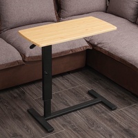 Table de levage métallique à pression d'air, bureau debout mobile pour chambre et maison, bureau d'ordinateur réglable multifonctionnel, table de chevet individuelle