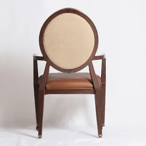 เก้าอี้ไม้หนังเก้าอี้จัดเลี้ยงโรงแรมเก้าอี้ไม้เลียนแบบสำหรับร้านอาหาร