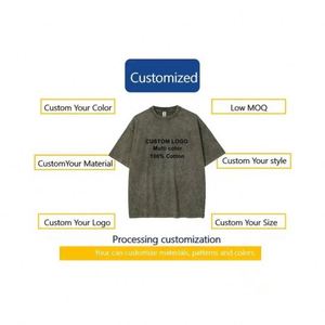 Design Customizable 100% Cotton Crewneck Unisex T-<b>Shirt</b> Summer Breathable Soft Woven Logo Print Embroidered Graphic Low MOQ - Product Image 5