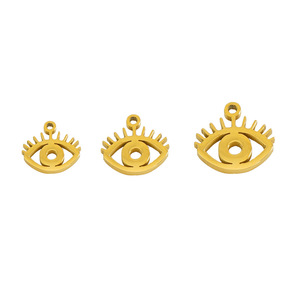 Zogxin Stainless Steel Smile <b>Face</b> Eye Pendants For Necklace <b>Making</b> Mixed Shapes 18K Gold Plated Jewelry Findings - Product Image 4