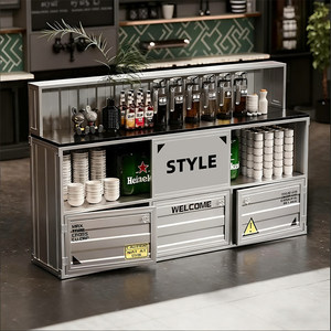 औद्योगिक शैली अलमारियाँ भोजन भंडारण अलमारियाँ कैफेटेरिया कैफेटेरिया काउंटर वाइन कैबिनेट होटल डाइनिंग रेस्तरां - Product Image 1