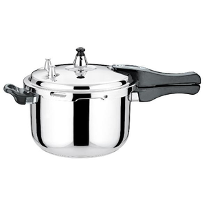 Cuisinière à pression en acier inoxydable poli 304/201 de 6 L (24 cm) en forme de U, écologique, vente chaude 2021, poignée en bakélite noire - Product Image 1