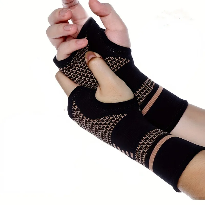 1pc Copper Wrist Support Gym Wristband Sport Safety Compression Glove Gym Wrist Guard Arthritis Sleeve Palm Hand Bracer