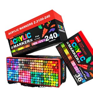 Marcadores Acrílicos de 120 Colores, Marcadores de Punta Suave, <span class=keywords><strong>Rotuladores</strong></span> de Pintura Acrílica para Madera, Piedra, Lienzo, Vidrio, Manualidades y Suministros de Arte - Product Image 1