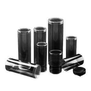 Boîte d'emballage cylindrique transparente en PVC/PET/PP recyclé personnalisée pour la présentation de cadeaux et d'artisanat avec impression de logo - Product Image 1