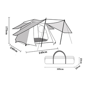 YGY Double couche Glamping, installation instantanée, tente de Camping, 3 à 4 personnes, étanche, Anti-UV, famille, extérieur, 4 saisons, tente de jardin - Product Image 2