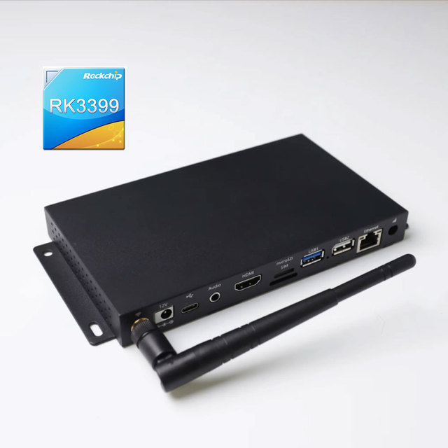RK3399 Network Media Player Box 4K HD Output Looping Digital Signage Metal WIFI BT5.2 Ethernet 4G LTE Metal Media Player Box
