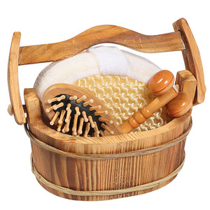 Wholesale Hot Selling Good Quality Massage <strong>Bath</strong> Gift <strong>Set</strong> 5pcs Wooden <strong>Shower</strong> <strong>Set</strong> - Product Image 4