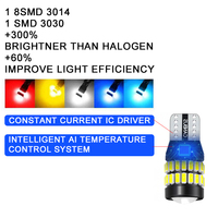 Ampoules LED FSYLX 168 T10 6000K Blanc Ambre Bleu W5W sans erreur pour voiture, plafonnier, porte, éclairage de courtoisie, plaque d'immatriculation, tableau de bord, instruments