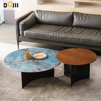 TikTok vente à chaud table basse de luxe en marbre vert paon de haute qualité avec base en acier inoxydable meubles de maison nordiques modernes