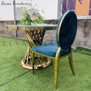 New Design Modern Round MDF Marble <strong>Glass</strong> Top Gold Stainless Steel Cake <strong>Coffee</strong> <strong>Tables</strong> for Wedding and Event - Product Image 5