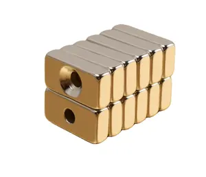 Magnet Blok dengan Lubang Sekrup Tunggal Magnet Berjemur 20X10X4.8 20X10X5 Magnet Neodymium