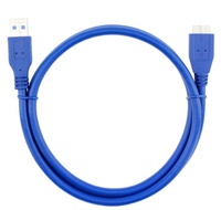 Câble d'extension USB 3.0 OEM en gros, gaine en cuivre étamé bleu, 0,3m-5m, USB Mâle Micro B pour disque dur, caméra, microphone, voiture