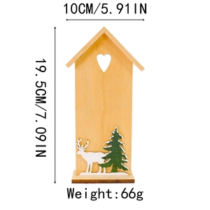 Adorno Navideño <span class=keywords><strong>de</strong></span> Madera al por Mayor <span class=keywords><strong>de</strong></span> Fábrica, Casa <span class=keywords><strong>de</strong></span> Madera con Papá Noel y <span class=keywords><strong>Renos</strong></span>, Decoración Artesanal 3D para el Hogar, Regalo - Product Image 6