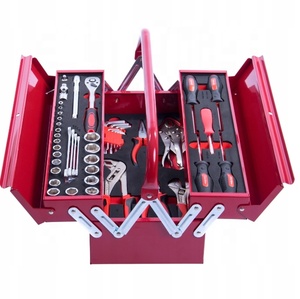 กล่องเครื่องมือซ่อมแซมแบบพกพา Tongrun BIGRED ทำจากเหล็ก พร้อม EVA แบบถือได้ รับประกัน 1 ปี กล่องเก็บของ 48 ชิ้น - Product Image 3
