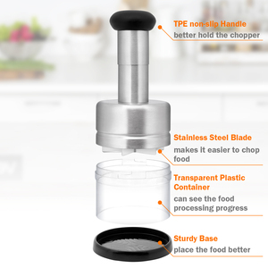 Hacheur manuel pour repas en acier inoxydable, hachoir à aliments, hachoir à légumes, oignons, ail, noix - Product Image 5