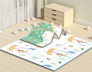 Tapis rampant pliable double taille 2cm d'épaisseur Tapis en <span class=keywords><strong>mousse</strong></span> XPE facile à transporter Tapis de jeu <span class=keywords><strong>pour</strong></span> enfants de 0 à 3 mois Tapis de sol <span class=keywords><strong>pour</strong></span> jouets musicaux - Product Image 3