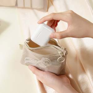 Organizador de Cosméticos de Malla Ecológico Pequeño, Mini Bolsa de Almacenamiento con Cierre para Maquillaje, Lápiz Labial y Accesorios - Product Image 4