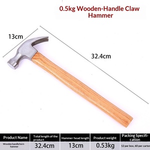 Factory wholesale wooden handle claw hammer wooden handle hammer lifting hammer <b>nail</b> pulling hammer home claw hammer - Product Image 2