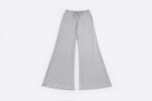 Casual Polka Dot Knit Pants for Women <b>Drawstring</b> Waist Loose Fit Comfy Lounge <b>Trousers</b> - Product Image 2