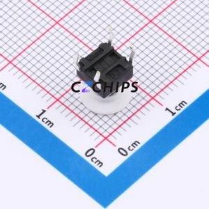 TSA06131-080B332CA-006E Tactile Switch Through hole-4P,6.1x6.1mm Switch Single Pole Single Throw Round Button 1.8N 6.1mm - Product Image 2