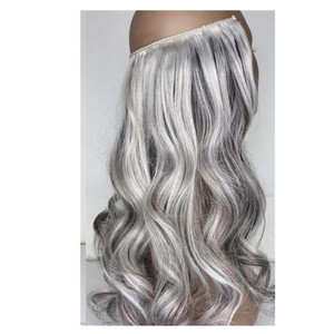 Bạc màu xám xoăn lượn sóng phần mở rộng tóc ẩn vô hình Dây Cá dòng tóc mở rộng - Product Image 5