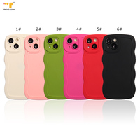 Vente en gros de luxe souple TPU Wave couleur bonbon housse de téléphone pour iPhone 13 14 15 mignon housse de téléphone portable