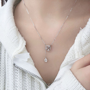 Collier à pampilles en argent sterling 925 Kaiming pour femme, style coréen, chaîne pour pull - Product Image 3