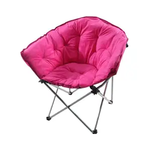 Folding Padded Moon Saucer Round Chair Indoor Living Room Outdoor Camping Hiking Fishing Camping Chair
