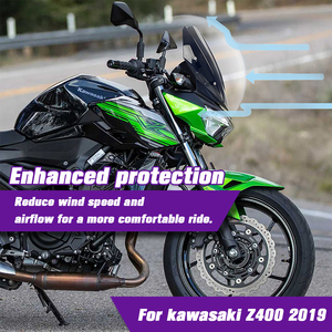 XXUN moto pare-brise pare-brise pare-vent déflecteur d'écran pour <span class=keywords><strong>Kawasaki</strong></span> <span class=keywords><strong>Z400</strong></span> Z 400 2019 2020 2021 <span class=keywords><strong>2022</strong></span> 2023 2024 - Product Image 3