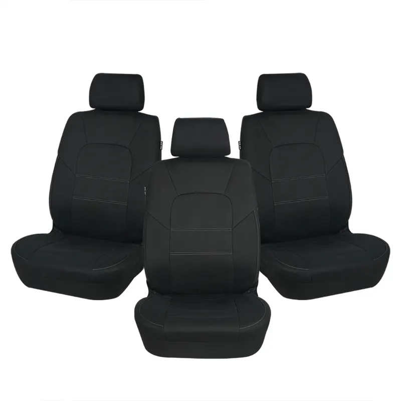Universal Full Set Seat Cover Poliéster 4 peças Set Preto Custom Car Seat Covers