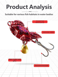 Leurre Métallique Spinner Jig Crab Lure Imprimé pour Pêche en <span class=keywords><strong>Eau</strong></span> Salée, Lac, Carpe, Truite - Longue Portée, Toutes Couches <span class=keywords><strong>d</strong></span>'<span class=keywords><strong>Eau</strong></span>, Vib, Appât pour Pêche au Bar - Product Image 6