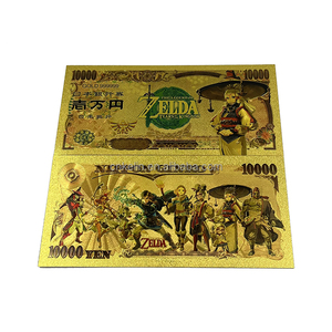 Billet de banque en or 24 carats avec motif de jeu d'anime japonais <span class=keywords><strong>Zelda</strong></span>, 10 000 yens - Product Image 3