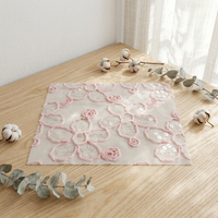 Tissu en dentelle style fleur de prunier, côtelé 3D, en forme de fleur à cinq pétales, avec perles, 100% polyester, pour robes de filles, articles en stock