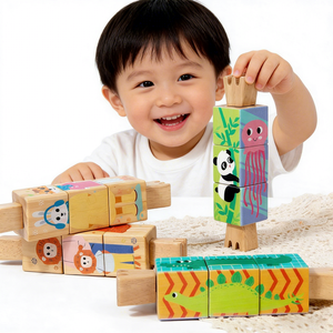 Montessori Animal Rotating <strong>Twist</strong> Blocks Puzzle <strong>Games</strong> Creative Shape Matching Cognition Educational Toys for Kids Boys Girls - Product Image 3