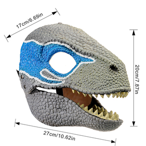 Máscara de dinosaurio de mandíbula móvil de dragón 3D, decoración de dinosaurio de mandíbula móvil para fiesta de Halloween, decoración de máscara de Cosplay, juguete divertido - Product Image 3