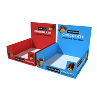 Support d'affichage de produits en papier pour magasin de détail personnalisé, présentoir en carton ondulé, boîte pour barres chocolatées