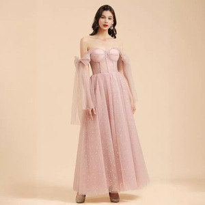 S3504L - Vestido Maxi con Estampado de Lunares Rosa Dulce, Etéreo y <span class=keywords><strong>Elegante</strong></span>, Perfecto para una Noche Sofisticada y Fresca - Product Image 3