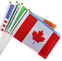 Drapeaux ondulant à la main imprimés personnalisés avec poteaux en PVC Mini Country Sports Event Designs in Polyester Nylon Free Design Logo Print