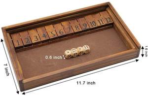 Juego <span class=keywords><strong>de</strong></span> Mesa Shut the Box Personalizable <span class=keywords><strong>de</strong></span> Madera con 12 Números y Tapa <span class=keywords><strong>para</strong></span> Niños, Adultos y Familias, 2 Jugadores, Caja <span class=keywords><strong>de</strong></span> Madera <span class=keywords><strong>para</strong></span> Fiestas - Product Image 2