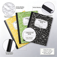 Carnet portable personnalisé B5 en tissu rigide à texture marbrée 24,8*19cm 60 feuilles 120 pages reliure parfaite emballage en sac OPP pour l'école