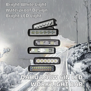 Barre lumineuse de travail LED 48W 6 pouces, rouge bleu rouge, clignotant stroboscopique, lampe de travail étanche 12V pour voiture, tout-terrain, camion, SUV - Product Image 2