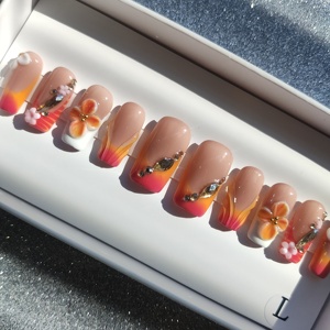 Nouveau Accessoire de Mode Long Gel Acrylique <span class=keywords><strong>Press</strong></span>-<span class=keywords><strong>on</strong></span> <span class=keywords><strong>Nails</strong></span> pour Femmes Prix Bas avec Stiletto Butterfly Pattern <span class=keywords><strong>Les</strong></span> Faux Cils Et Ongle - Product Image 2