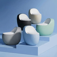 Ensemble de toilettes en céramique monobloc sans rebord, style européen moderne, à poser au sol, pour hôtel, villa, usage extérieur