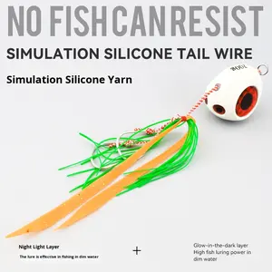 Deslizador de Metal Artificial impreso OEM 60G-400G Kabura Inchiku Jig luminoso señuelo lento hoja de pesca cromo <span class=keywords><strong>calamar</strong></span> falda luminosa - Product Image 4